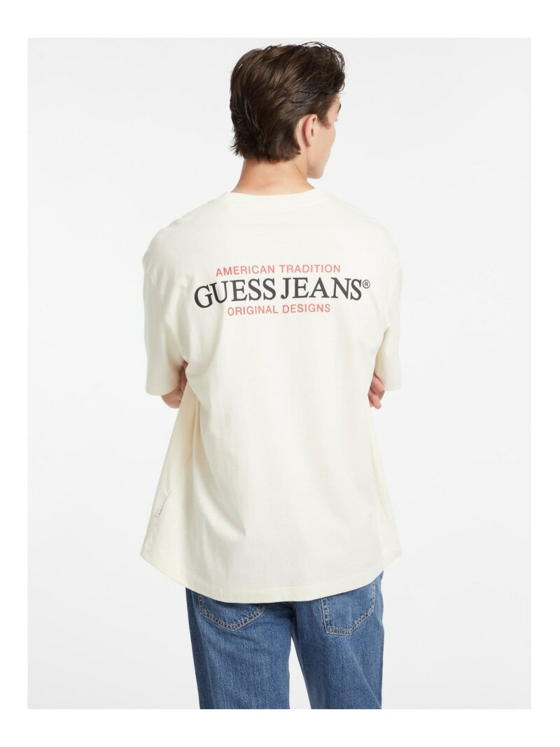GUESS JEANS (M)GUESS JEANS Tee ゲス トップス カットソー・Tシャツ ホワイト レッド ブラック グレー【送料無料】