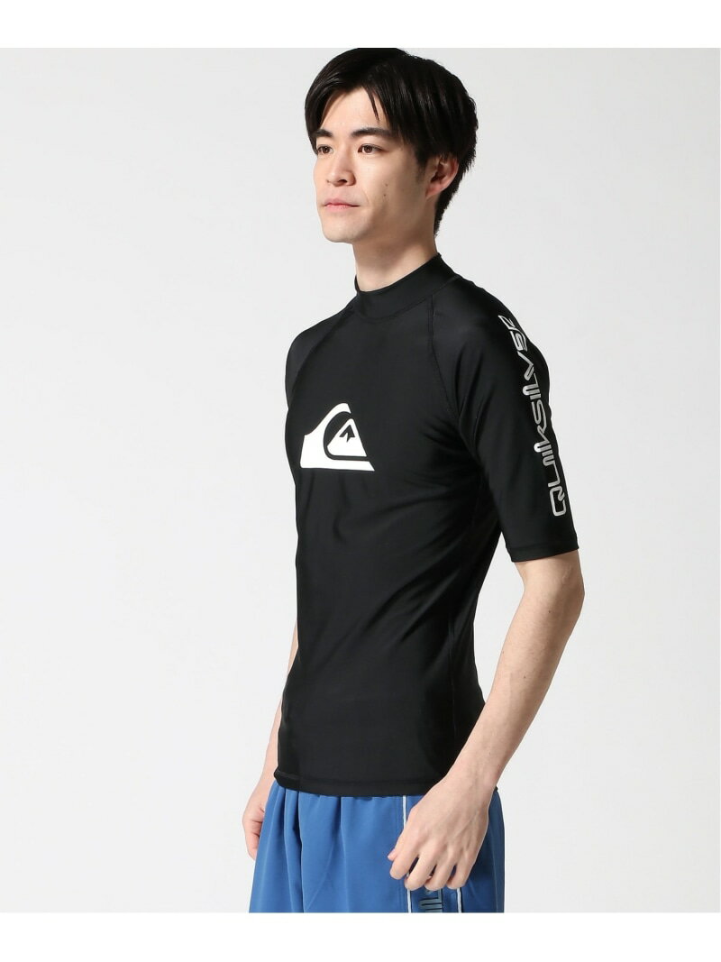 QUIKSILVER (M)ALL TIME SR クイックシルバー 水着・スイムグッズ ラッシュガード ブラック ホワイト【送料無料】