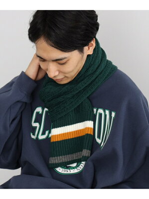 BEAMS HEART BEAMS HEART / ケーブル ライン マフラー ビームス ハート ファッション雑貨 マフラー・ストール・ネックウォーマー グリーン グレー ネイビー【送料無料】