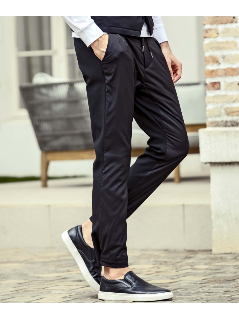 【SALE/40%OFF】1PIU1UGUALE3 RELAX 1PIU1UGUALE3 RELAX/(M)USB-23077 プリマロフトバックニットスラックス シフォン パンツ スラックス・ドレスパンツ ブラック【RBA_E】【送料無料】