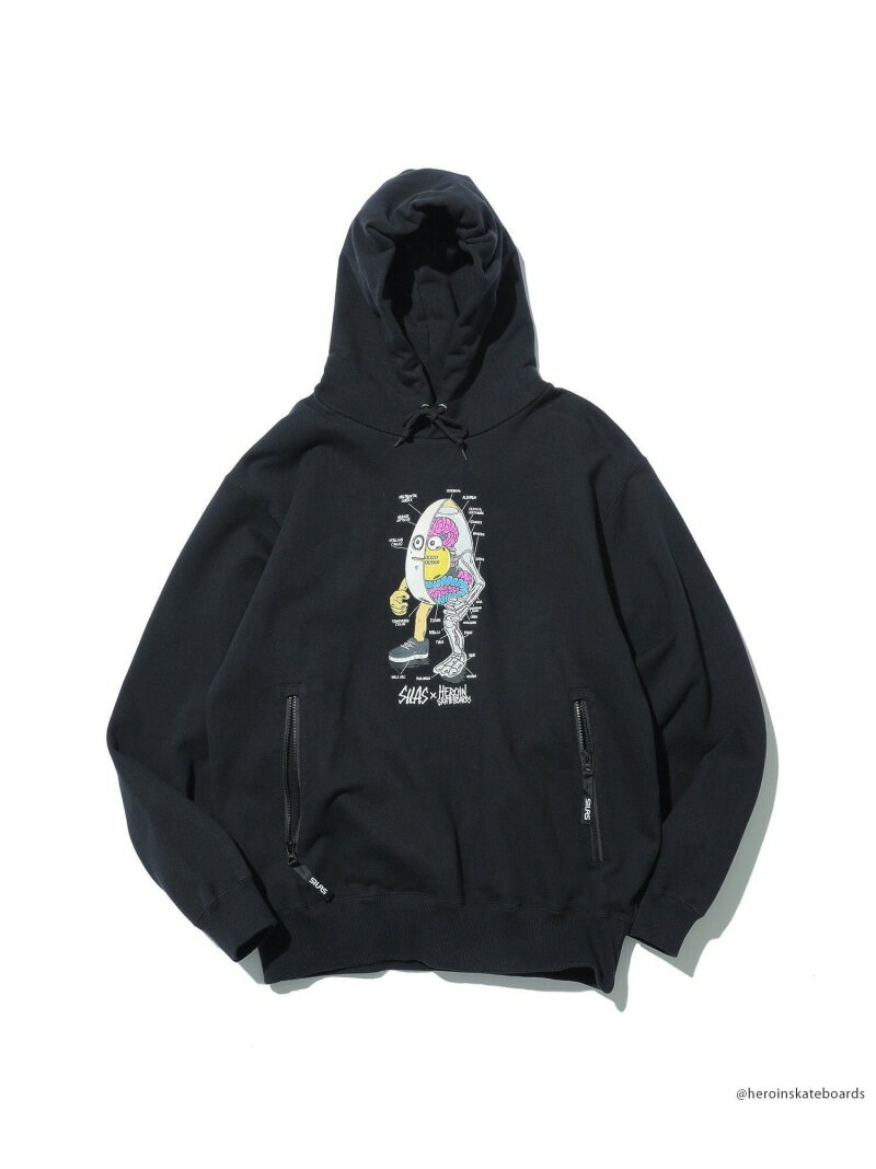 SILAS SILAS x HEROIN HOODIE サイラス トップス スウェット・トレーナー ブラック グレー