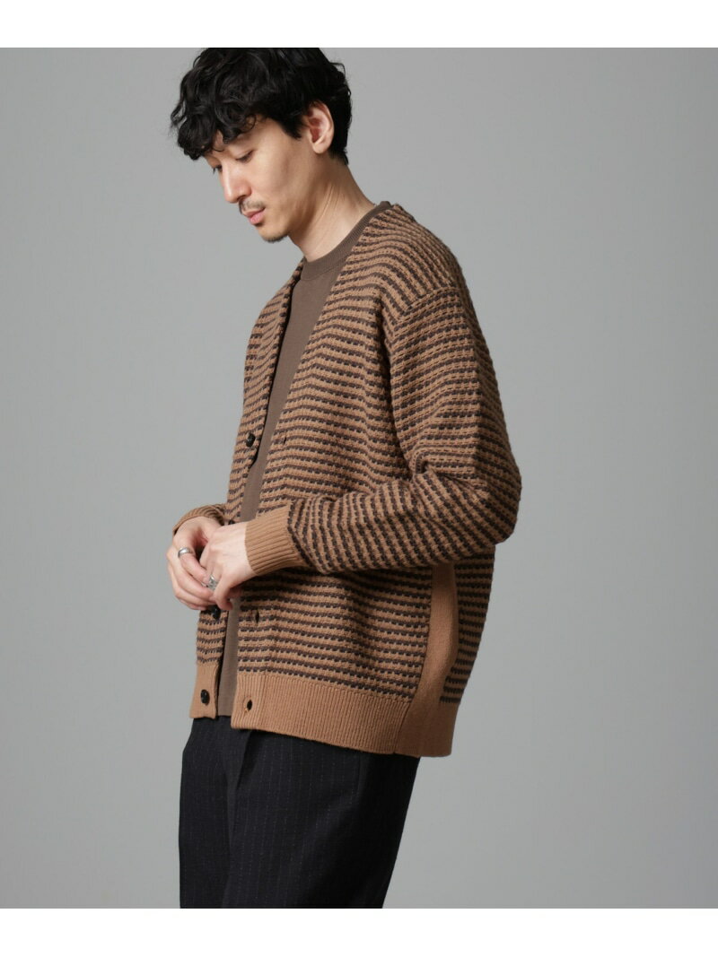 【SALE／50%OFF】NANO universe 幾何学柄ニットカーディガン ナノユニバース トップス ニット【RBA_E】【送料無料】