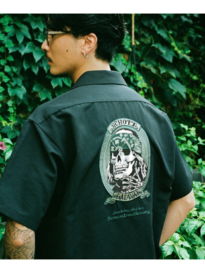 Schott *BADWAY/obhEFC/ TC WORK SHIRT B.W EMB/R{ hJVc Vbg gbvX VcEuEX ubN zCgyz