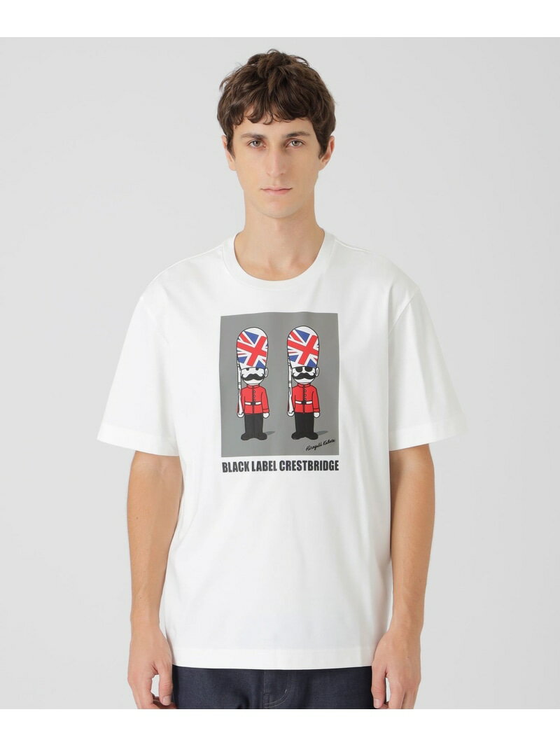 BLACK LABEL CRESTBRIDGE 【WEB・一部店舗限定】コラボレーションTシャツ ブルーレーベル / ブラックレーベル・クレストブリッジ トップス その他のトップス ブラック ホワイト【送料無料】