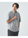 UNITED ARROWS green label relaxing オックスフォード ボタンダウン 半袖 シャツ -防シワ- ユナイテッドアローズ グリーンレーベルリラクシング トップス シャツ・ブラウス グレー ホワイト ブルー【送料無料】