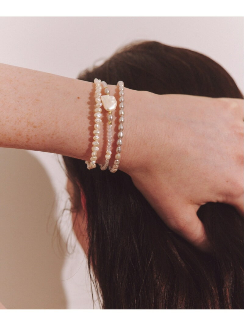 les bon bon les bon bon/effortles pearl bracelet BOB467 セットアップセブン アクセサリー・腕時計 ブレスレット・バングル ホワイト【送料無料】