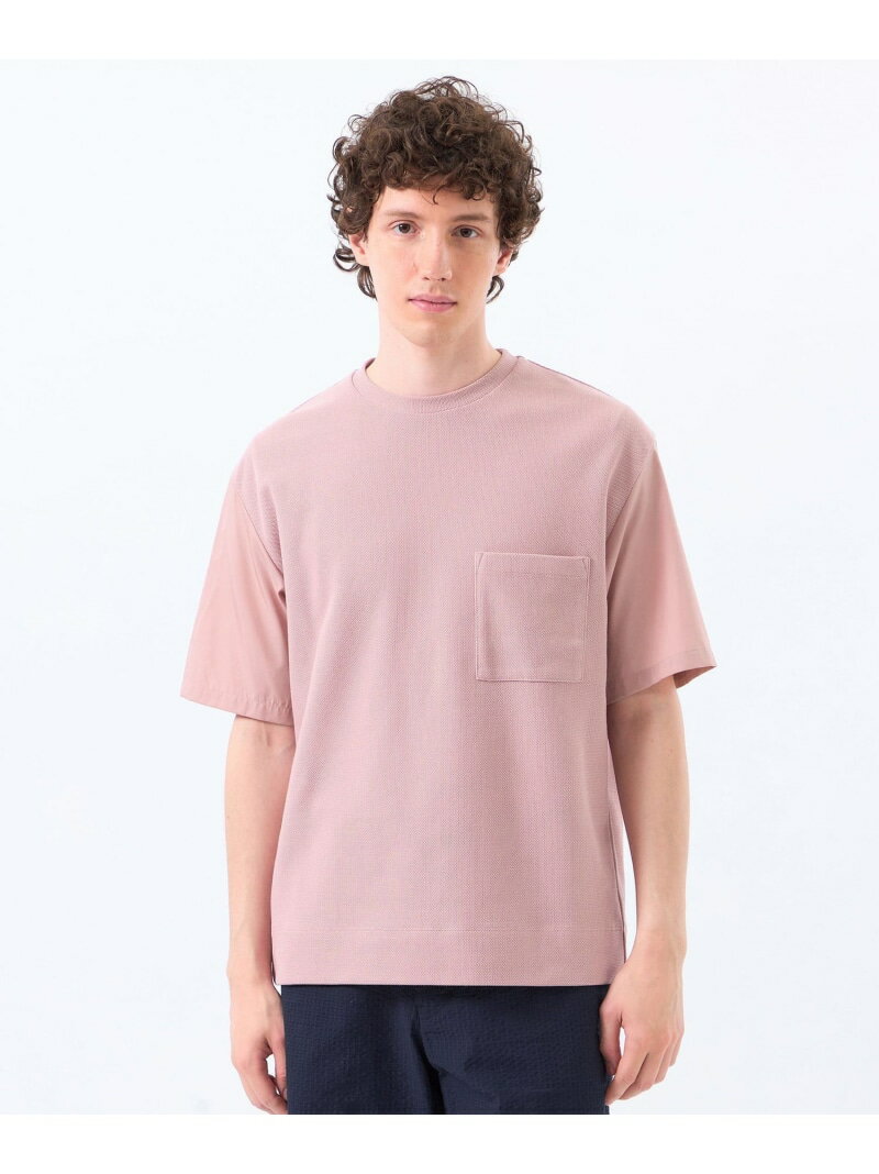 【SALE／21%OFF】MACKINTOSH PHILOSOPHY ニットコンビTシャツ ケーブルニット*ブロード マッキントッシュ フィロソフィー トップス カットソー・Tシャツ ピンク ホワイト ネイビー【RBA_E】【送料無料】