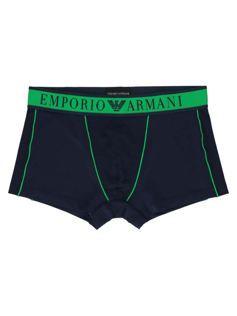EMPORIO ARMANI EMPORIO ARMANI PIQUET MICROFIBER ボクサーパンツ 前閉じ EUサイズ ナイガイ インナー・ルームウェア ボクサーパンツ・トランクス ブラック ネイビー【送料無料】