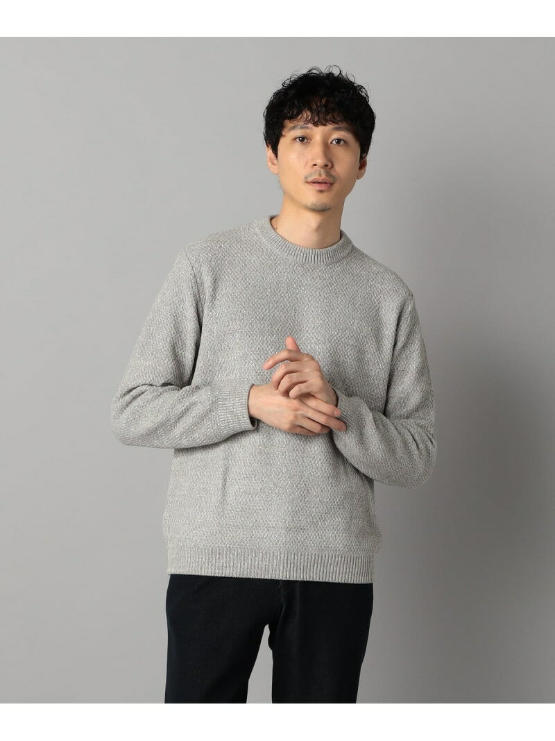 COMME CA MEN メランジ クルーネックニット コムサメン トップス ニット ブラック ネイビー【送料無料】