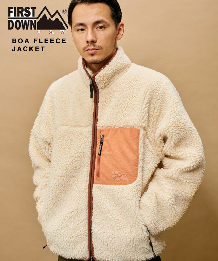 ファーストダウン ボアジャケット メンズ FIRST DOWN ファーストダウン ジャケット BOA FLEECE JKT ボアフリースジャケット オフホワイト F542015 メンズ トップス アウター ボア フリース 新作 定番 人気