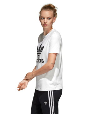 15%offクーポン配布中◆メール便OK アディダス adidas トップス トレフォイルTシャツ TREFOIL TEE レディース 半袖 カットソー ロゴT プリントT｜CV9889 正規品 2019AW クルーネック 丸首 ティーシャツ ストレッチ コットン ホワイト ブラック ウィメンズ