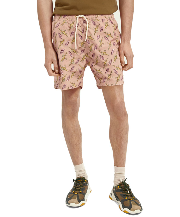 SCOTCH&SODA スコッチ&ソーダ ショーツ ショートパンツ 水着 Printed recycled polyester swim shorts ピンク 貝殻 シェル 292-38600 メンズ ボトムス カジュアル ハーフパンツ 送料無料