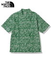 ノースフェイス THE NORTH FACE ザ・ノースフェイス シャツ S/S Aloha Vent Shirt ショートスリーブアロハベントシャツ TNFボタニカルグリーン NR22330 トップス 総柄 半袖 ロゴ ゴルフ