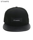 STAMPD X^vh Lbv Y NEW ERA 6 PANEL LEATHER BRIM ubN SLA-U1813HT Xq U[ gbJ[Lbv AWX^[ S j[G