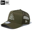 NEW ERA ニューエラ キャップ 【ニューエラアウトドア】 9FORTY A-Frame トラッカー Triangle Woods Logo モス 14110096 メッシュキャップ サイズ調整 アジャスター メンズ レディース ユニセックス