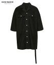 DRKSHDW ダークシャドウ メンズ シャツ MAGNUM TOMMY SHIRT ブラック DU01D1290 P オーバーサイズ シンプル ビッグシャツ ストラップ モード ドロップショルダー ビッグシルエット