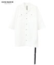 DRKSHDW ダークシャドウ メンズ シャツ MAGNUM TOMMY SHIRT ミルク DU01D1290 P オーバーサイズ シンプル ビッグシャツ ストラップ モード ドロップショルダー ビッグシルエット