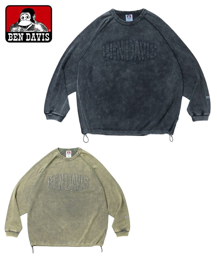 BEN DAVIS ベン デイビス メンズ Tシャツ PATCHWORK LOGO RAGLAN TOP ブラック オリーブ 25380044 トッ..