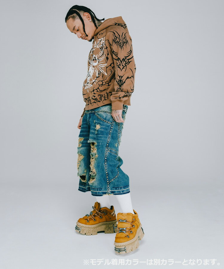 BREATH ブレス メンズ パーカー TWIN HEAD LOGO ZIP UP HOODIE ブラック BR25SS-C5007 BADHOP バッドホップ トップス フーディー ジップアップ スウェット 長袖 ヒップホップ レディース ユニセックス