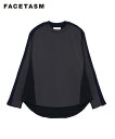 FACETASM ファセッタズム Tシャツ メンズ LAYERD LONG TEE スモークネイビー JOO-TEE-U01 トップス ロンT レイヤード ワッ...