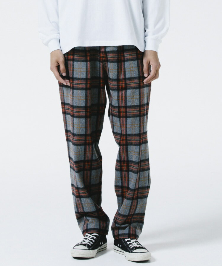 ROTTWEILER ロットワイラー メンズ パンツ R9 NEL CHECK PANTS グレー RW25A0310 ボトムス チェックパンツ テーパードパンツ アメカジ ロック ストリート