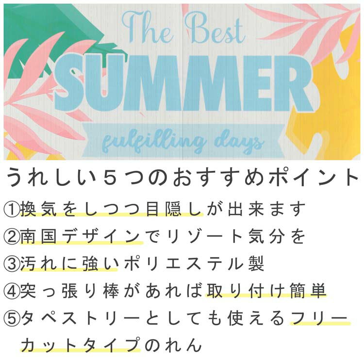 のれん おしゃれ SUMMER 150cm | 暖簾 ノレン サマー 夏 間仕切り 目隠し お洒落 ...