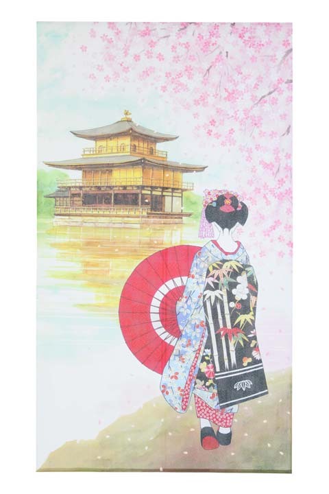 のれん 桜 金閣寺 85×150cm ピンク 暖簾 ノレン norenn 間仕切り テレワーク 目隠...