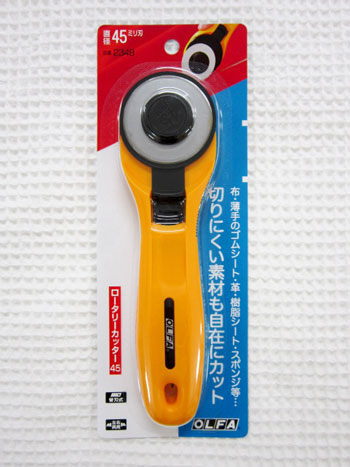 OLFA【ロータリーカッター45】L型45ミリ刃キルティングやフリース、レザーなどのボリュームのある生地..