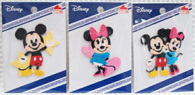 ★ミッキー＆ミニー≪Mickey&Minnie≫ワッペン(アップリケ)アイロン接着/ディズニー/Disney/ミッキーマウス/ミニーマウス/男の子/女の子/入園入学/2018のサムネイル