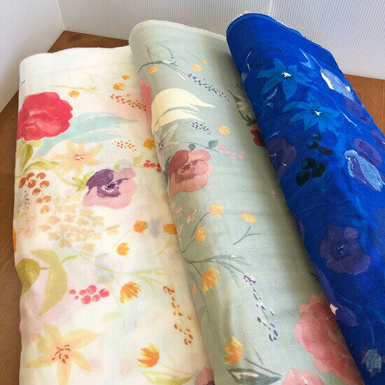 ●naniIRO ダブルガーゼ生地/Fuccra:rakuen フックラ：ラクエン/人気シリーズナニイロのWガーゼ生地です/伊藤尚美さん/nani IRO Textile/Ito Naomi/花柄のサムネイル