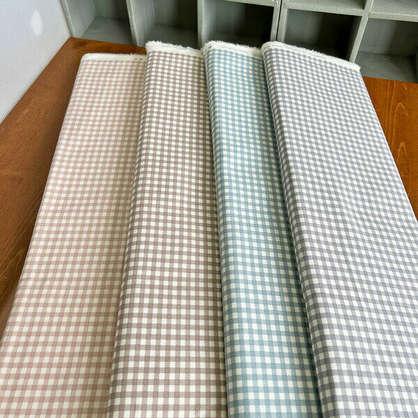 くすみカラーシリーズ/ニュアンスカラーのチェック柄の生地/くすみカラーのシリーズです/ギンガムチェック柄/入園入学/N23