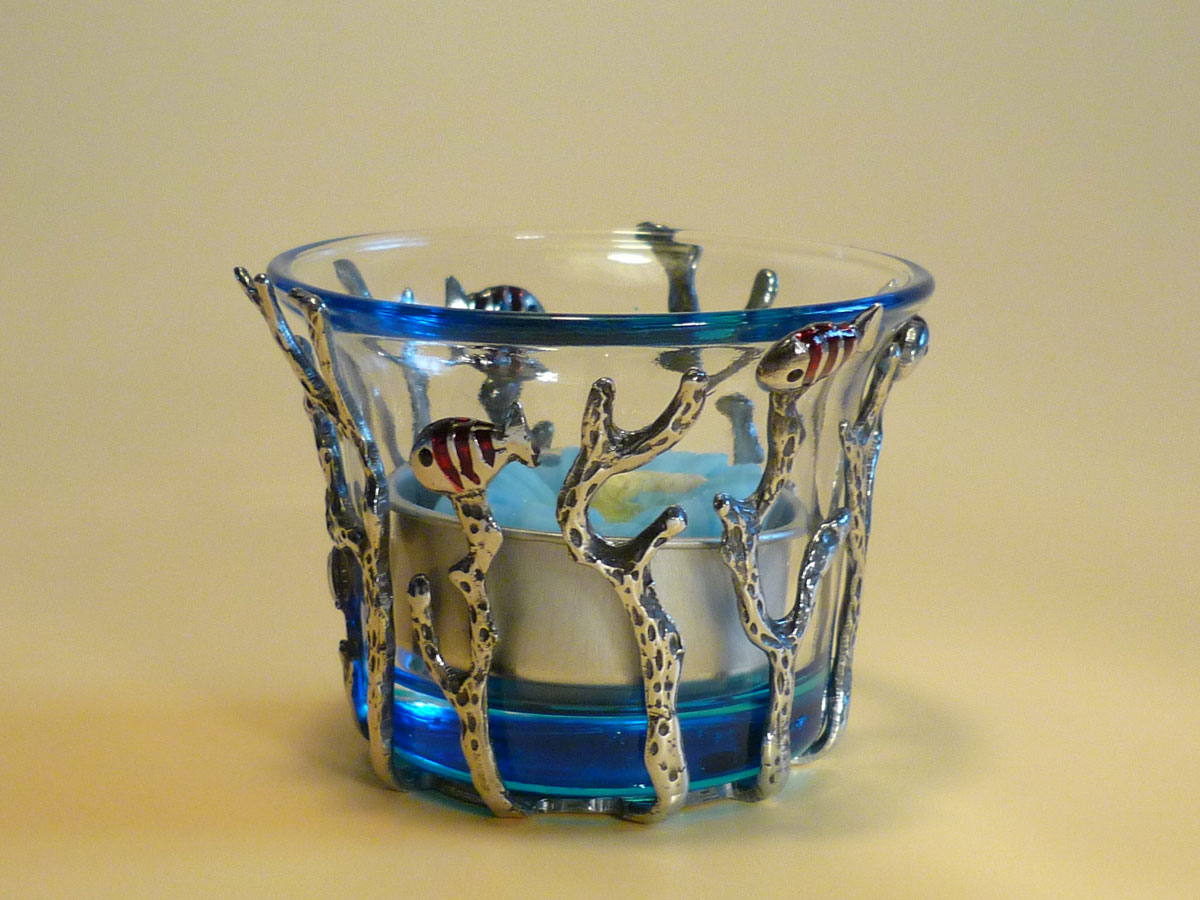 ガラスキャンドルホルダーコーラルニモ