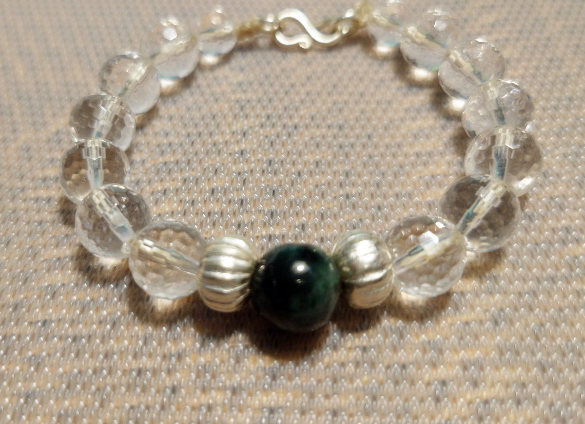 乐天商城 - 本翡翠・水晶・カレンシルバーの厄除ブレスレッド