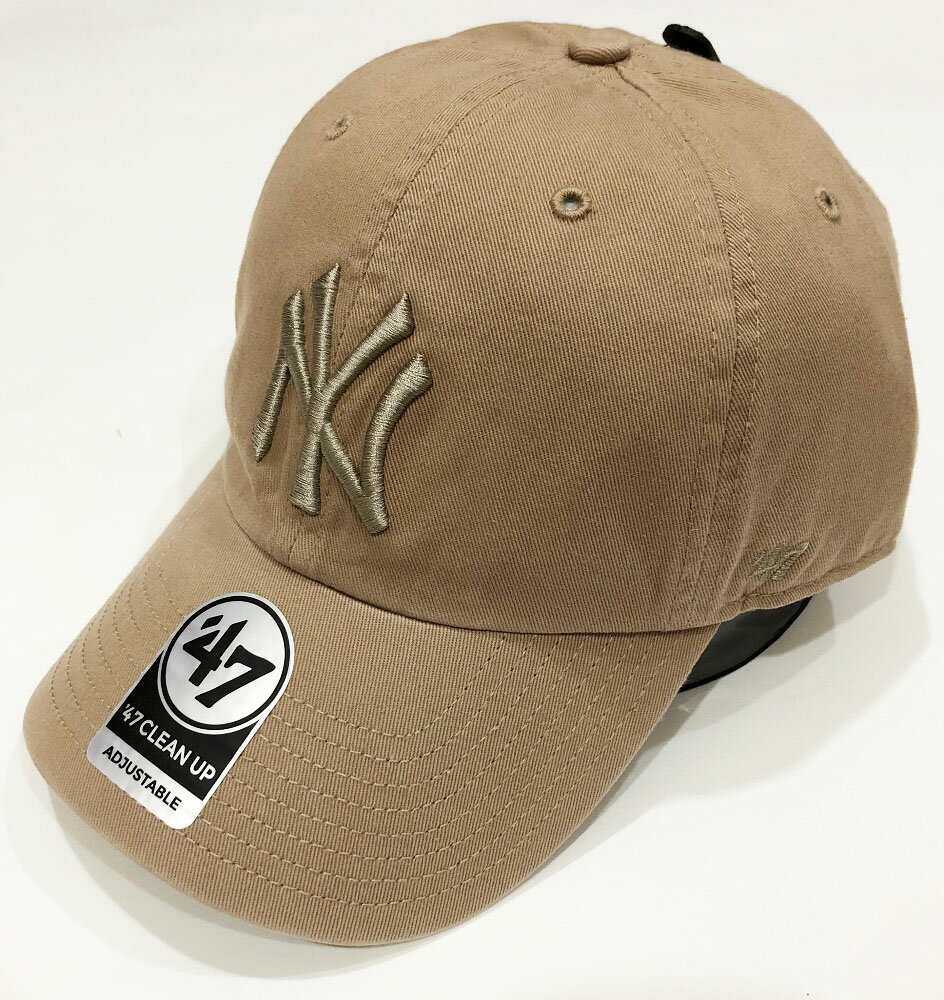 樂天商城 - ニューヨーク・ヤンキース キャップYANKEES TONAL '47 CLEAN UP KHAKI RGW17GWS -KHCフォーティーセブン 帽子 ローキャップ NFL MLB NBA NHL CAP