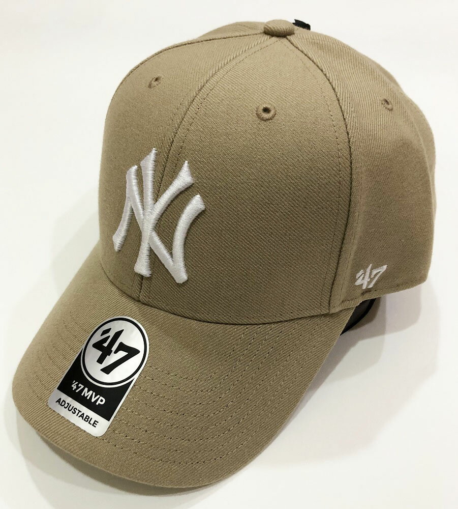 ニューヨーク ヤンキース キャップYANKEES 039 47 MVP KHAKI×WHITE LOGO MVP17WBV-KHBフォーティーセブン 帽子 ローキャップ NFL MLB NBA NHL CAP