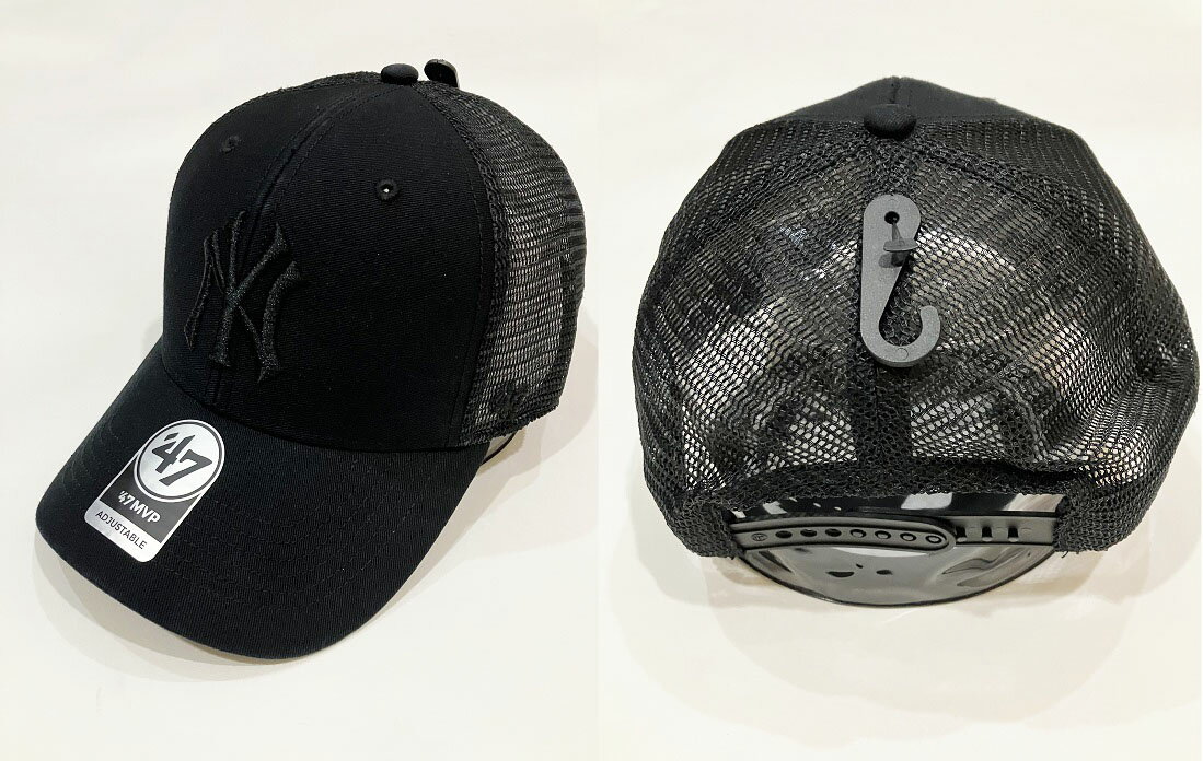 ニューヨーク・ヤンキース キャップYANKEES FLAGSHIP WASH '47 MVP BLACK×BLACK MESH FLGS17GWP-BKフォーティーセブン 帽子 ローキャップ NFL MLB NBA NHL CAP