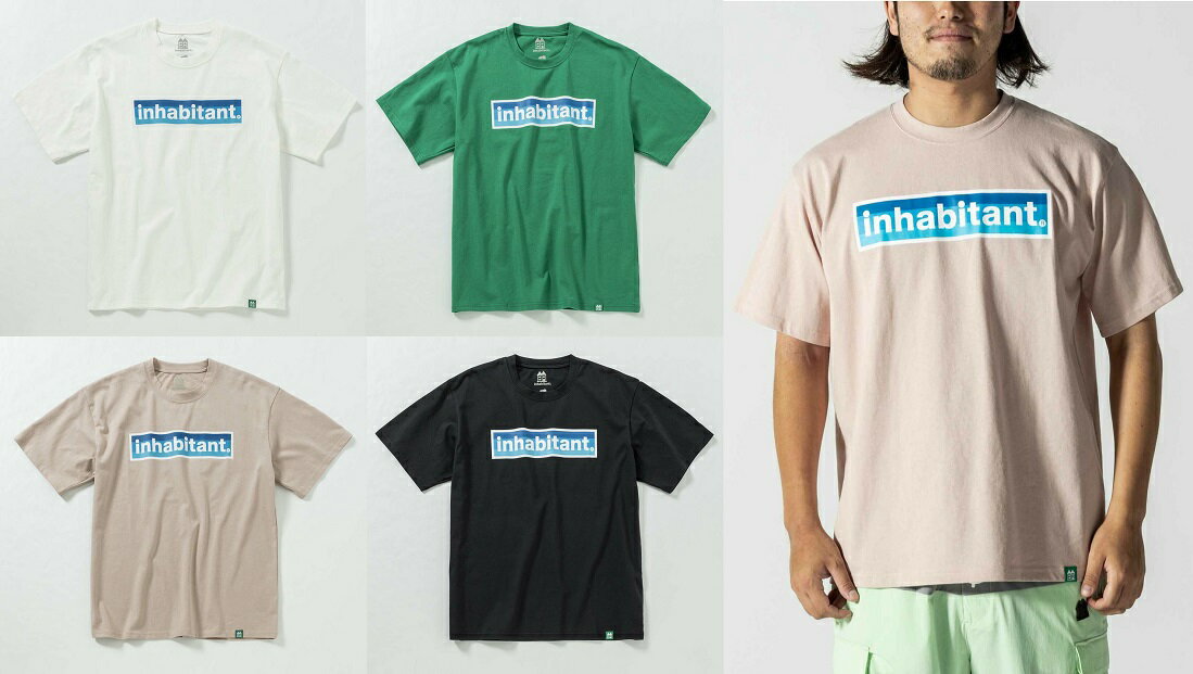 ブルーロゴプリントTシャツ inhabitant(インハビタント) LOGO T-SHIRTS ISM24LS175400メンズ レディース スノーボード スケートボード