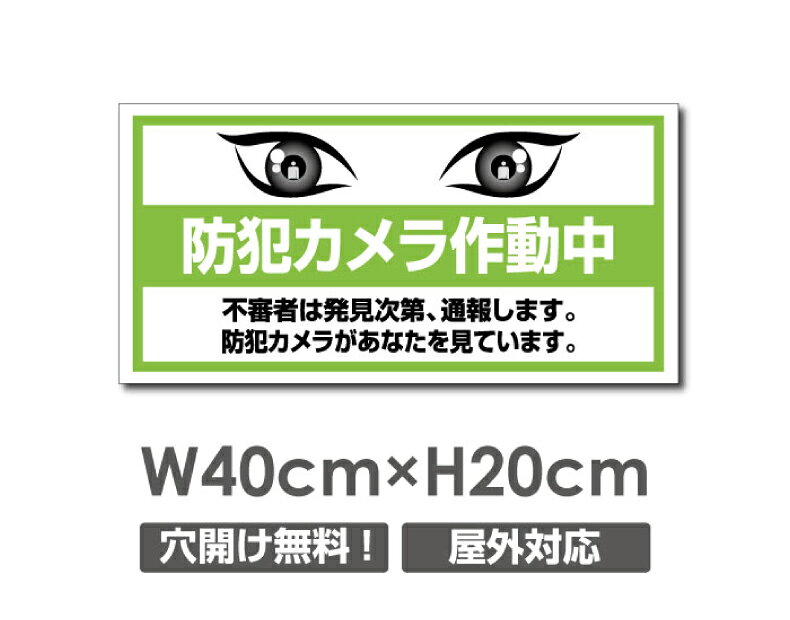 【限定クーポン配布中】送料無料 プレート看板【防犯カメラ作動中】アルミ複合板 W