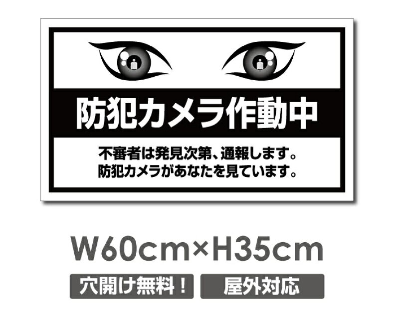 【限定クーポン配布中】送料無料 プレート看板【防犯カメラ作動中】アルミ複合板 W