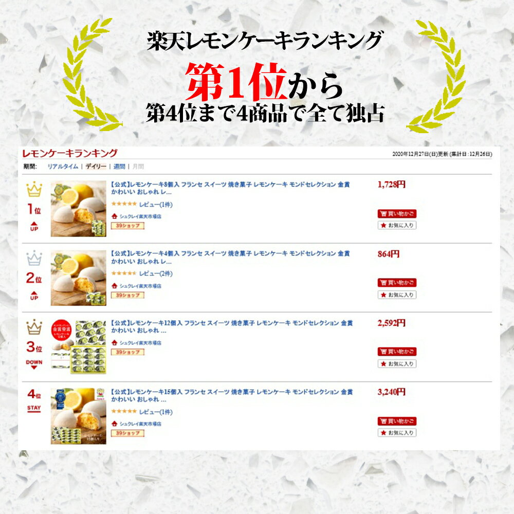 【公式】レモンケーキ4個入 フランセ スイーツ 焼き菓子 レモンケーキ お菓子 しっとり モンドセレクション 金賞 かわいい おしゃれ レモンピール レモン 蜂蜜 ギフト プレゼント 帰省 お土産 内祝い お礼 お返し 結婚祝い 包装 バレンタイン チョコ ホワイトデー 人気格安通販　バレンタイン　人気　ランキング