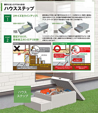 【送料無料・代引き不可】勝手口ステップ ハウスステップ CUB-6040-C2S 収納庫付 城東テクノ