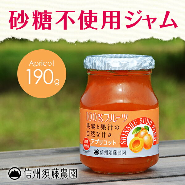 【砂糖不使用】低糖度ジャム　信州須藤農園　100％フルーツ　アプリコットジャム190g