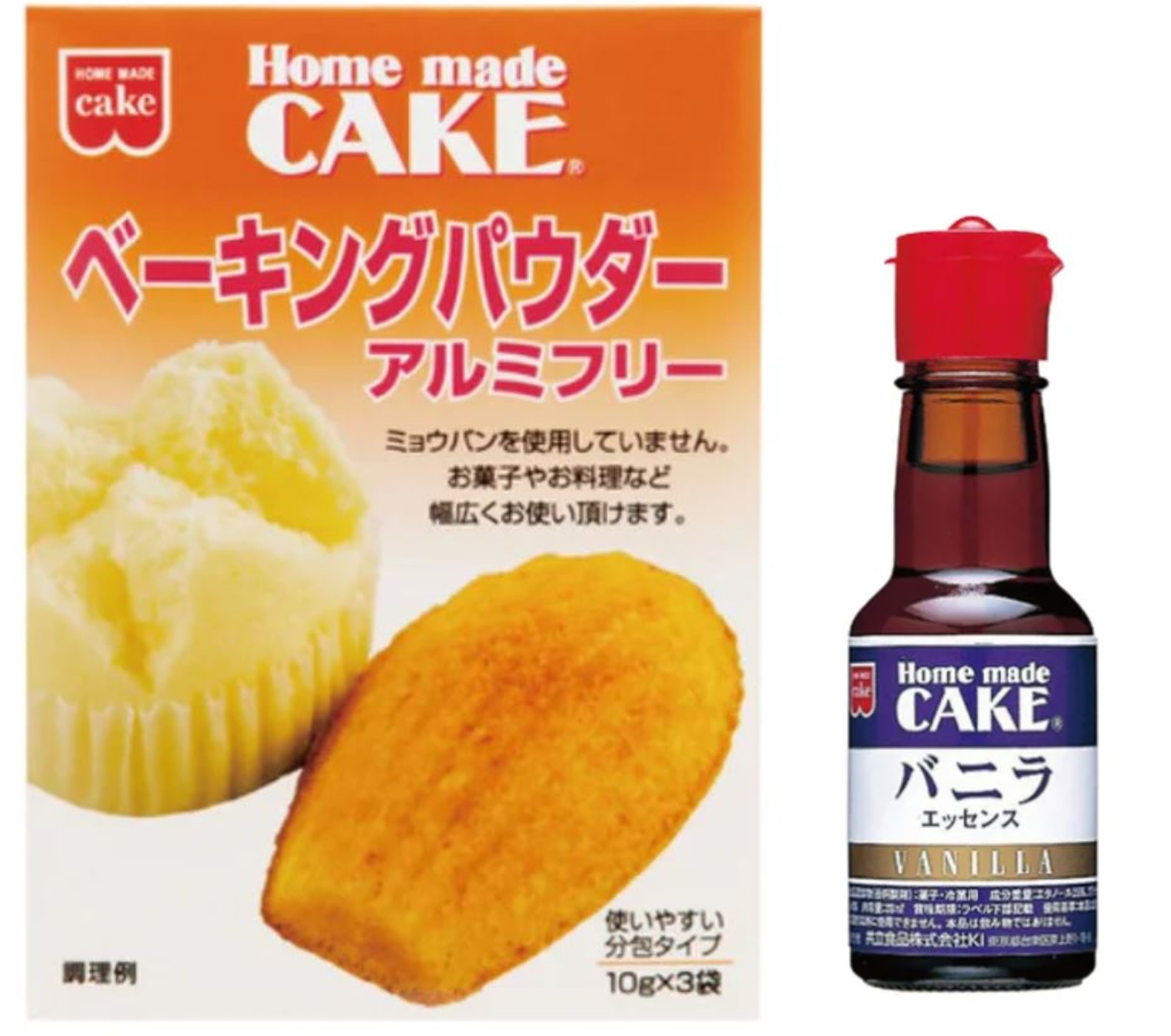 Cakes - 【送料無料】共立食品 お菓子作り 2点セット バニラエッセンス 28ml ＆ ベーキングパウダー アルミフリー 30g（10g×3袋） ミョウバン不使用 クッキー ケーキ ホットケーキ 離乳食 幼児食 手作り 製菓材料 お試し