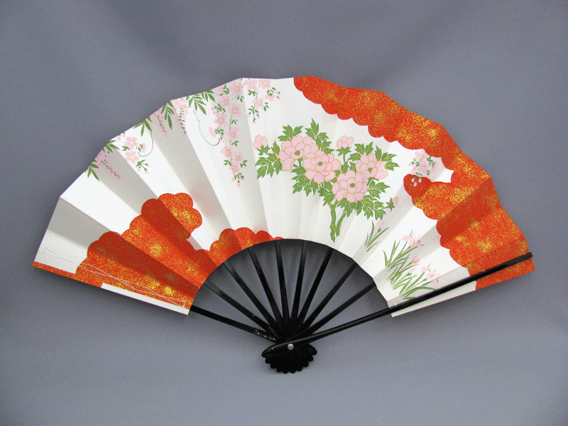 【残り1本】舞扇子 パール地桜・牡丹・あやめ 踊り用 お稽古 日舞 日本舞踊 新舞踊 踊り扇子 狂言 記念品 贈答品 海外土産 土産 プレゼント 誕生日ギフト 末廣 縁起物 日本製 日本 和服 着物 ギフト 敬老の日 内祝い 送料無料 japan made in japan fan