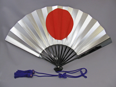 軍扇尺一寸金銀日の丸お祭り武将扇子