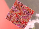 大判和柄ハンカチ【八重桜】紅赤