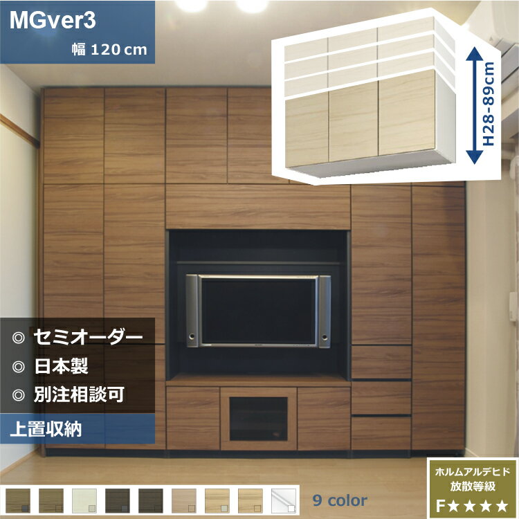 壁面収納 MGver3 FW D32/47 UW120-H28-89 テレビ台 つっぱり 本棚 デス