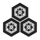 三つ盛り二重亀甲に剣花菱90mm角(9cm角)家紋・社紋・神紋・寺紋 御朱印 御城印 印鑑 ゴム印 スタンプ はんこ ゴム判 三盛二重亀甲剣花菱 厳島神社 90...