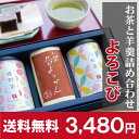 日本茶（予算3000円以内） 【お買い物マラソン期間限定特価】九州茶2本飲み比べ＆昔ようかんセット『 よろこび 』内祝 御礼 還暦 お茶 贈り物 緑茶 羊羹 詰め合せ ほのかな甘みの 福岡産茶葉 八女茶と日本茶 の中でも後味すっきり 佐賀県産 嬉野茶に佐賀銘菓【ギフト】