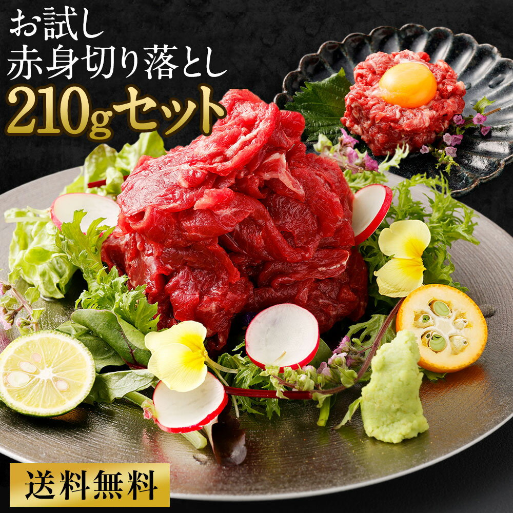 【店内全品ポイント10倍 1日24時間限定】父の日 プレゼント ギフト 送料無料 お試し 赤身切り落とし210gセット 約5～6人前 赤身切り落とし 赤身ユッケ 専用タレ付 熊本 直送 菅乃屋 鮮馬刺し …